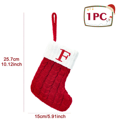 Christmas Socks Knitting Snowflake Letter Stocking Christmas Decoration 2025 For Home Xmas Tree Ornament Gift Navidad Natal 2026