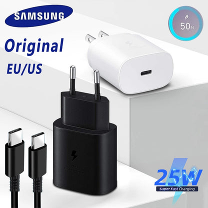 Ep-Ta800 Samsung 25w Pd Supercharger Usbc Charger Adaptador Galaxy S25 S24 FE S23 S22 S21 A54 A34 M54 Type C Fast Charging Cable