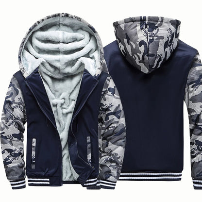 Winter Warm Sherpa Lined Coat for Men Heavyweight Plush Fleece Jackets Outwear Long Sleeve Zip Up Hoodie Sweatshirt Tops Outfits