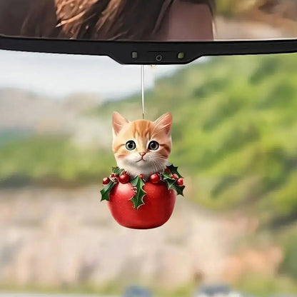 2D Acrylic Christmas Tree Hanging Ornaments Cat Shaped Pendants Christmas Decorations For Home Xmas Gifts New Year 2025 S1A4