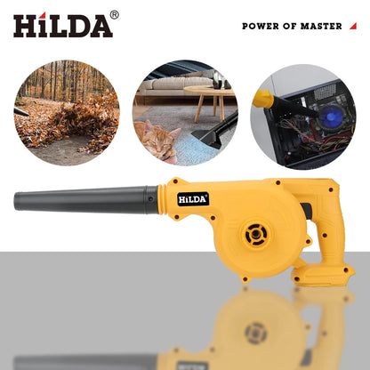 HILDA 18V Electric Air Blower 2IN 1Vacuum Cleaner Dust Computer Collector Cordless Handheld Power Tools For Makita No Battery