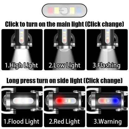 Mini Waist Mounted Keychain Flashlight Led Rechargeable Light Torch Long Range Powerful Outdoor Lights Cob For-6models Emergency