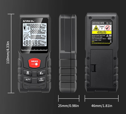 Snakol Laser Distance Meter 50m 70m 100m 120m Rangefinder Profesional Range Finder Digital Tape Measure Ruler Test Tools