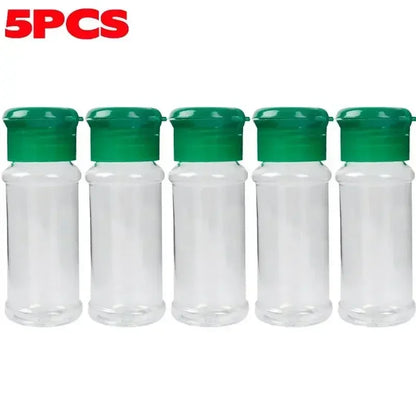 Compact Plastic Spice Shaker Bottles – Portable 100ml Seasoning Jars for Kitchen & BBQ