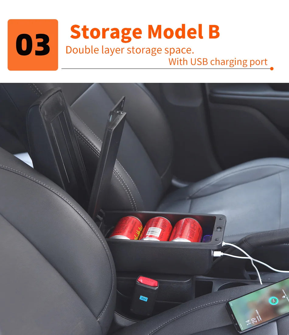 For Citroen C1 Armrest Box For Peugeot 107 Toyota Aygo BJ Armrest Car Accessories Store box Interior detail Simple installation