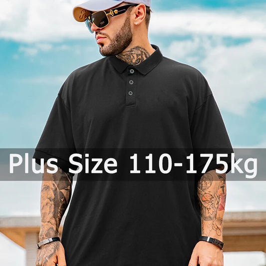 Men’s Plus Size Polo Shirt – Oversized Casual Tee (1XL–7XL)