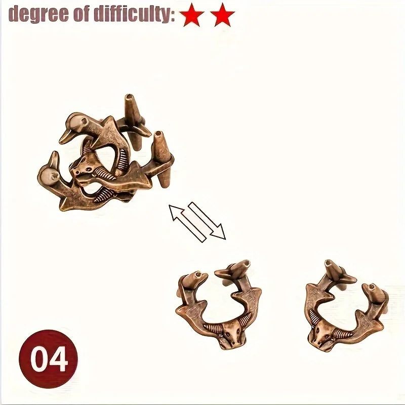 A classic intellectual metal puzzle toy, a difficult educational game toy for Christmas, Thanksgiving and birthday gifts