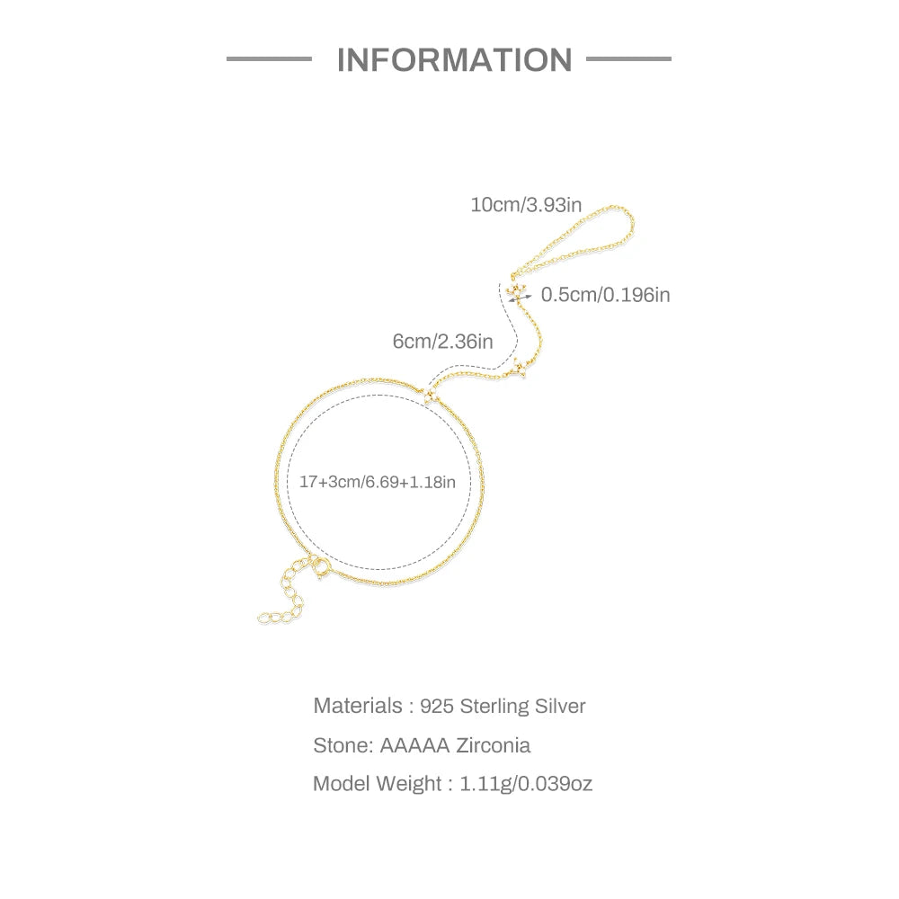 Aide 925 Sterling Silver Fine Jewelry Geometric Lucky Flower CZ Sparking Zircon Bracelets For Women Hand Chain Bracelets Jewelry