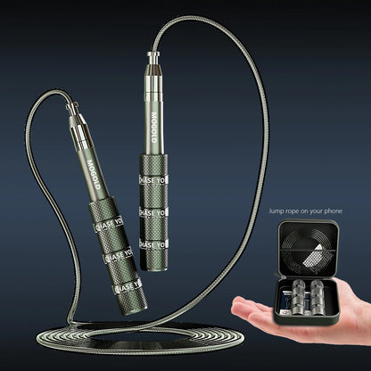 MOGOLD Telescopic Jump Rope – High-Speed Bearings, PVC Steel Cable & Light Case, Fitness Must-Have