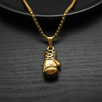 Boxing Gloves Boxer Men Necklaces Pendants Chain Punk Trendy for Boyfriend Stainless Steel Jewelry Creativity Gift Wholesale