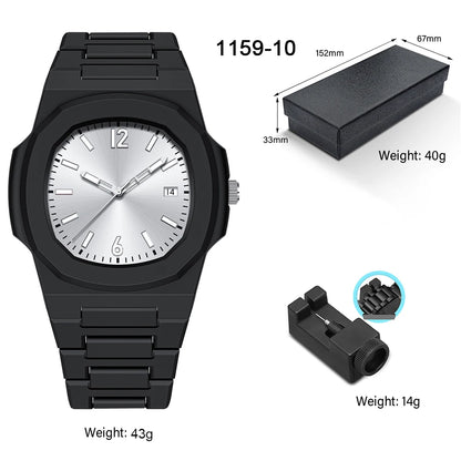 Men's Arabic Numeral Quartz Watch 30-Meter Water Resistance Casual Sports Silicone Wristband Watch Clock Nautilus Design Watch
