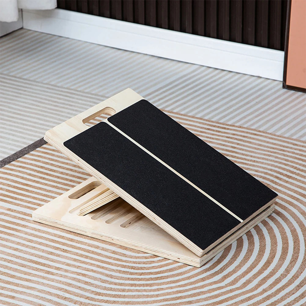 Wooden Slant Board Adjustable Incline Board Portable Calf Stretcher Heavy Duty Calf Stretch Board for Knees Ankle Heel Feet Leg