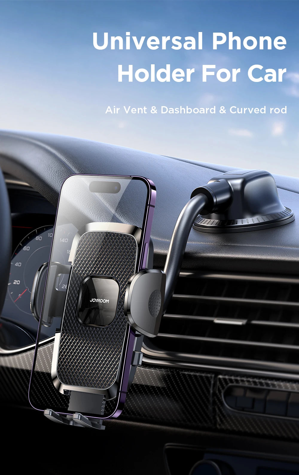 Joyroom 360° Long Arm Car Phone Holder Universal Air Vent GPS Stand Rotating Dashboard Mobile Cell Support For iPhone Samsung