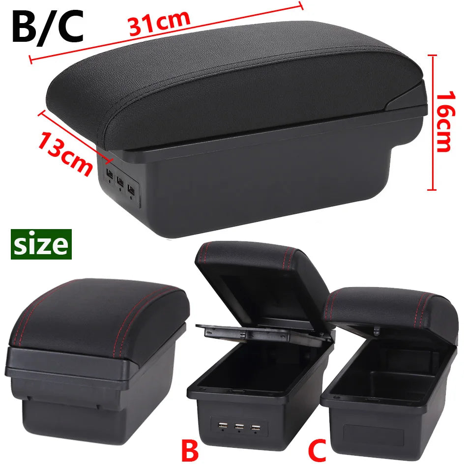 For Citroen C1 Armrest Box For Peugeot 107 Toyota Aygo BJ Armrest Car Accessories Store box Interior detail Simple installation