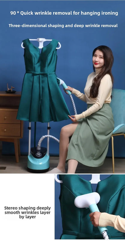 EU Handheld Double Rod Home Garment Steamer Equipment Standing Steam Iron Vertical Fast Heating Clothes Drying Ironing Machine