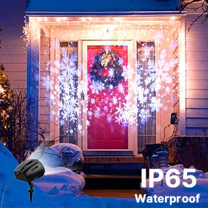 ❄️✨ 2025 NEW Snow Projector Lights – Dynamic Rotating Snowflake Projection Light