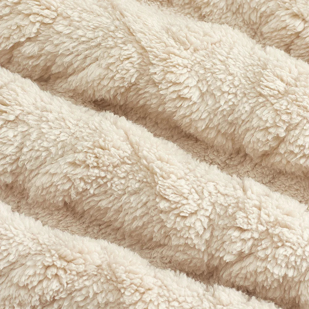 Autumn and winter leisure men's high street jacquard double-sided velvet hooded sports trend pullover sweater jacket