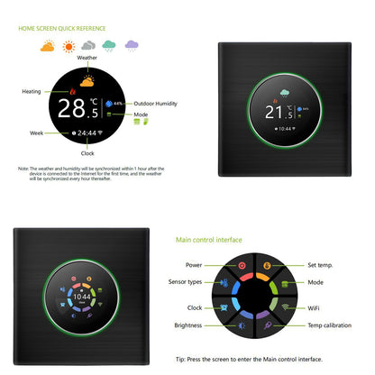 WiFi Smart Thermostat Temperature Controller Weekly Programmable Button Control/ Mobile APP/ Voice Control Compatible with Alex