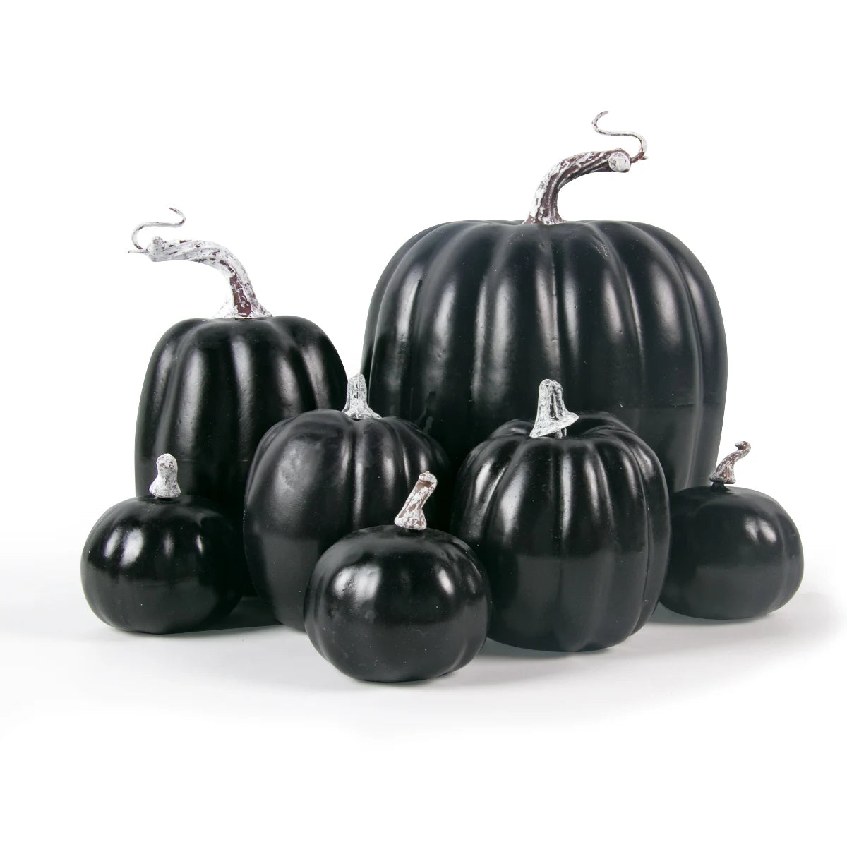 7pcs Halloween Artificial Pumpkins Set Assorted Sizes Fake Simulation Pumpkin Halloween Thanksgiving Fall Harvest Home Decoation