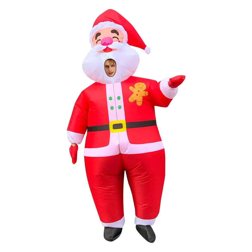 Christmas Inflatable Costume Santa Claus Snowman Gingerbread Tree Adult  Party Masquerade Role Play Holiday Gift