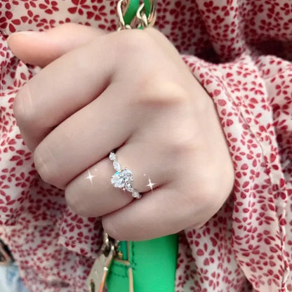 Fine jewelry 925 sterling silver zircon ring suitable for women engagement jewelry gift