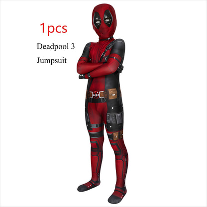 Deadpool Costume Kids Superhero Deadpool Child Cosplay Costume Swords Kids Jumpsuit Deadpool Costume For Children Halloween Suit