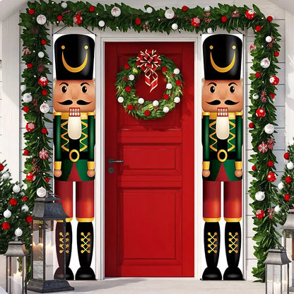 Merry Christmas Door Banner Decoration 2025 Christmas Decor for Home Xmas Hanging Ornaments Navidad Noel Gifts New Year 2026