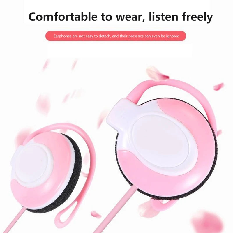 Wired Headphones Stereo 3.5MM Ear Hook Music Game Earphone With Mic For Mobile Phone PC Laptop Mp3 Mp4 Wired Headset