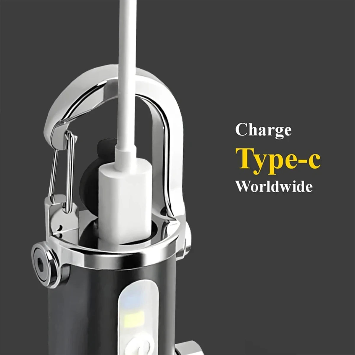 Mini Waist Mounted Keychain Flashlight Led Rechargeable Light Torch Long Range Powerful Outdoor Lights Cob For-6models Emergency