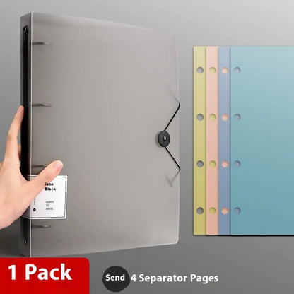NONE Four Hole A4 Punched Binder 4-hole Folder Data Book Storage Book Clip Shell Insert Bag Paper Binding clip Office Notes