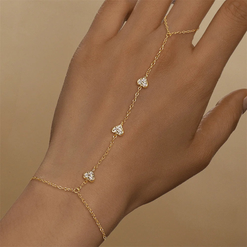 Aide 925 Sterling Silver Fine Jewelry Geometric Lucky Flower CZ Sparking Zircon Bracelets For Women Hand Chain Bracelets Jewelry