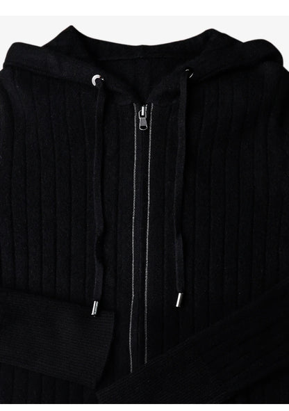 BC839 High-quality luxury brand women's long-sleeved hooded cardigan knitted sweater 94% cashmere