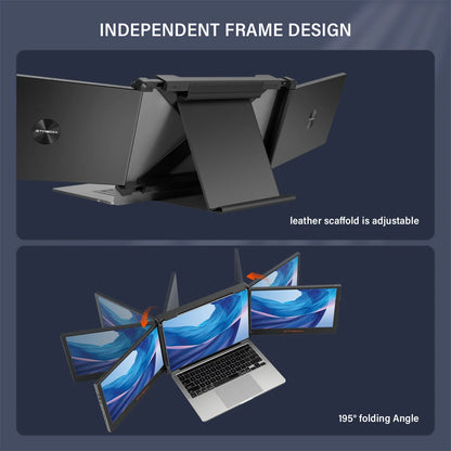 GTMEDIA 11.6Inch Portable Monitor 1920*1080 IPS FHD Triple Dual Extender Screen Full View Fold Display For 13.0-17.3Inch Laptops