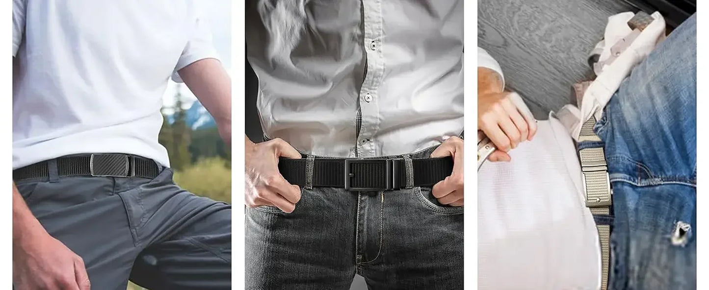 New Golf Sports Elastic Belt Tactical Belt Metal Automatic Buckle Tough Stretch Nylon Men Military Belt 115-135CM Big Size Belts