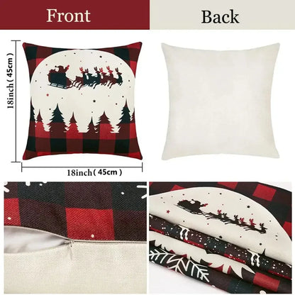 New Christmas style simple letter double-sided printed linen pillow for home decoration, sofa waist pillowcase