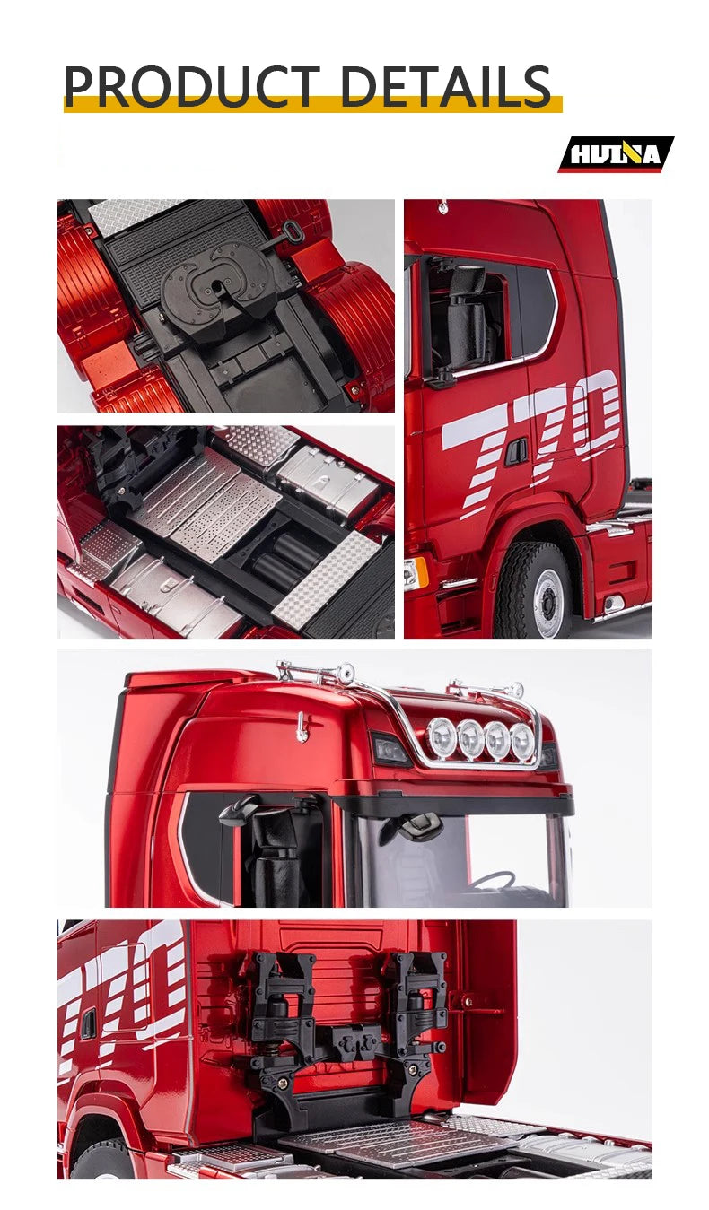 HUINA 770S Rc Truck Trailer Tractor 1/18 1501 Remote Control Car 19 Ch Electric Machine Engineering Cars Radio Controlled Toys