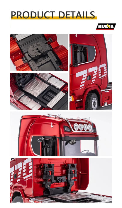HUINA 770S Rc Truck Trailer Tractor 1/18 1501 Remote Control Car 19 Ch Electric Machine Engineering Cars Radio Controlled Toys