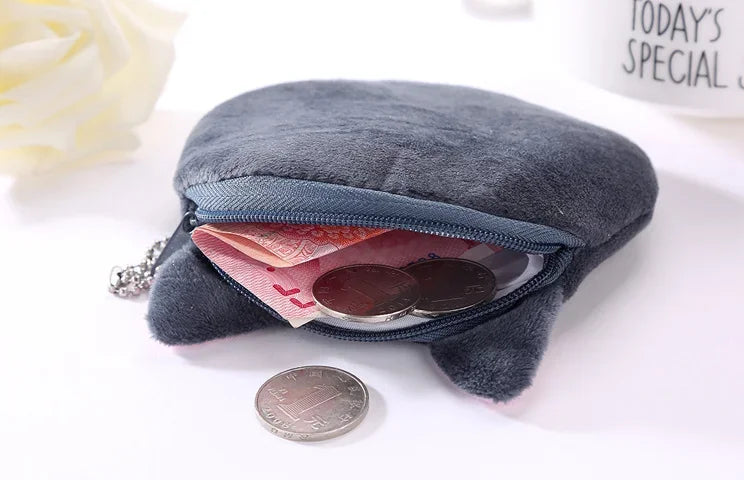 Animal Shape Plush Coin purse Headphone Bag Zipper Money Duck Women Coin Wallet Bag Kawai Card Key Money Coin Purse Bags Gift