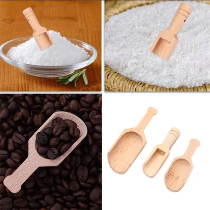 1 Pcs Wooden Mini Tea Coffee Scoops Seasoning Candy Spices Bath Salt Spoons Wooden Spoon Wooden Shovel
