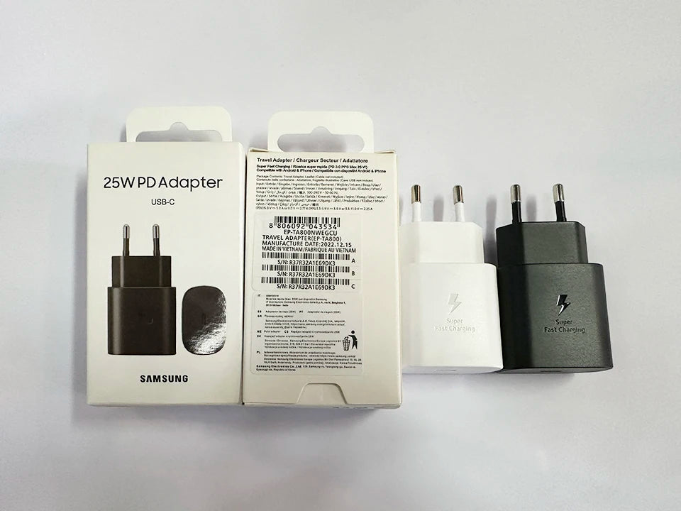 Ep-Ta800 Samsung 25w Pd Supercharger Usbc Charger Adaptador Galaxy S25 S24 FE S23 S22 S21 A54 A34 M54 Type C Fast Charging Cable