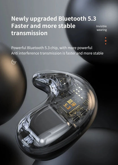 Mini Wireless X55 In-Ear Sleep Bluetooth Earphones TWS Invisible Stereo Headphones with Microphone for HD Calls Headset
