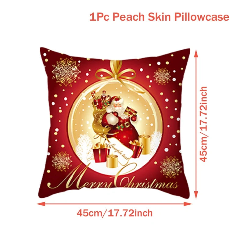 Christmas Cushion Cover Merry Christmas Decorations for Home 2025 Christmas Ornament Navidad Noel Xmas Gifts Happy New Year 2026