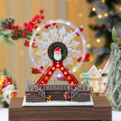 Xmas Santa Claus Spinning Light Up Ferris Wheel Octavo 2025 New Year Christmas Gift Christmas Home Party Decoration Ornament