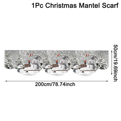 Christmas Santa Snowman Fireplace Mantel Scarf Christmas Decorations for Home 2025 Living Room Xmas Navidad New Year Gifts 2026