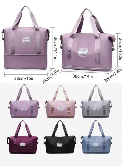 Waterproof Travel Duffel Bag – Large Capacity Nylon Gym Tote for Women**