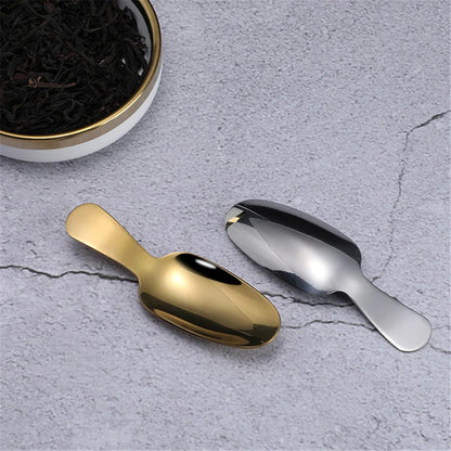 Mini Stainless Steel Spoons Kitchen Spice Condiment Spoon Sugar Tea Coffee Scoop Short Handle Wood Kids Spoon Kitchen Gadgets