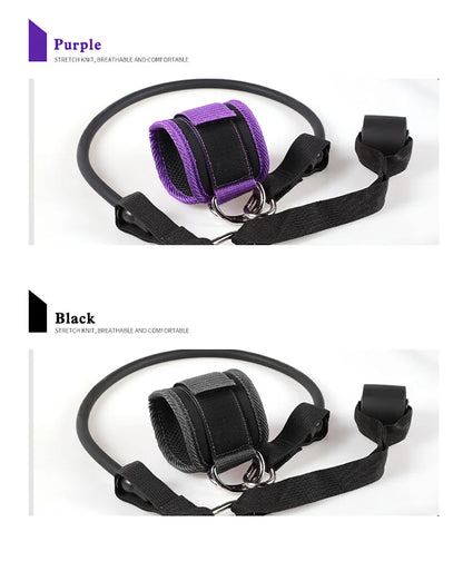 LOOGDEEL TPE Resistance Bands Ankle Straps Fitness D-Ring Support Ankle Cuffs Yoga Band Gym Guard Leg Strength Safety Extensions