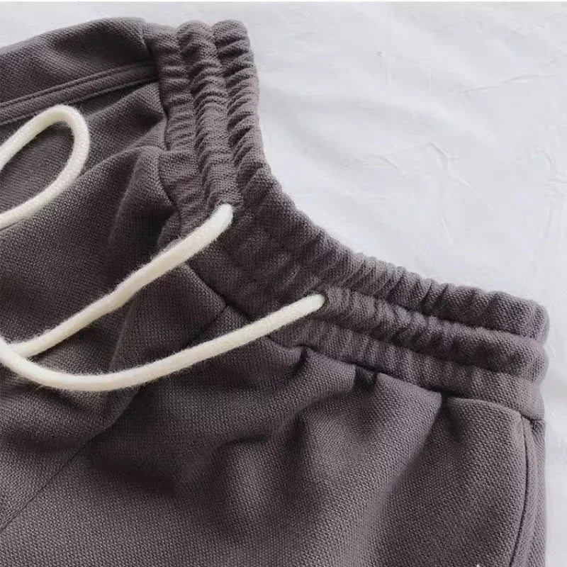 Women Casual Loose Drawstring Sports Shorts Elastic High Waist Fitness Running A-line Shorts Basic Yoga Wide Leg Trousers Summer