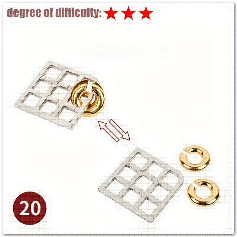 A classic intellectual metal puzzle toy, a difficult educational game toy for Christmas, Thanksgiving and birthday gifts