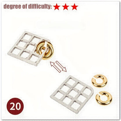 A classic intellectual metal puzzle toy, a difficult educational game toy for Christmas, Thanksgiving and birthday gifts